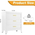 thumbnail image 3 of 3 Drawer Dresser, Small White Dresser for Bedroom, Dressers & Chest of Drawers for Bedroom, Metal Storage Cabinet Organizer with Drawers for Living Room, Hallway, Entryway, Home Office (White), 3 of 14
