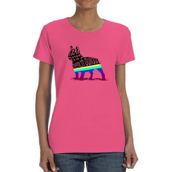 Life W Bulldog Silhouette  Shaped T-Shirt Women -Image by Shutterstock, Female Small