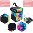 thumbnail image 2 of Tie Dye Foldable Car Trash Can with Lid, Leak-Proof Car Trash Bin, Hanging Storage Bag Car Garbage Can, 2 of 6