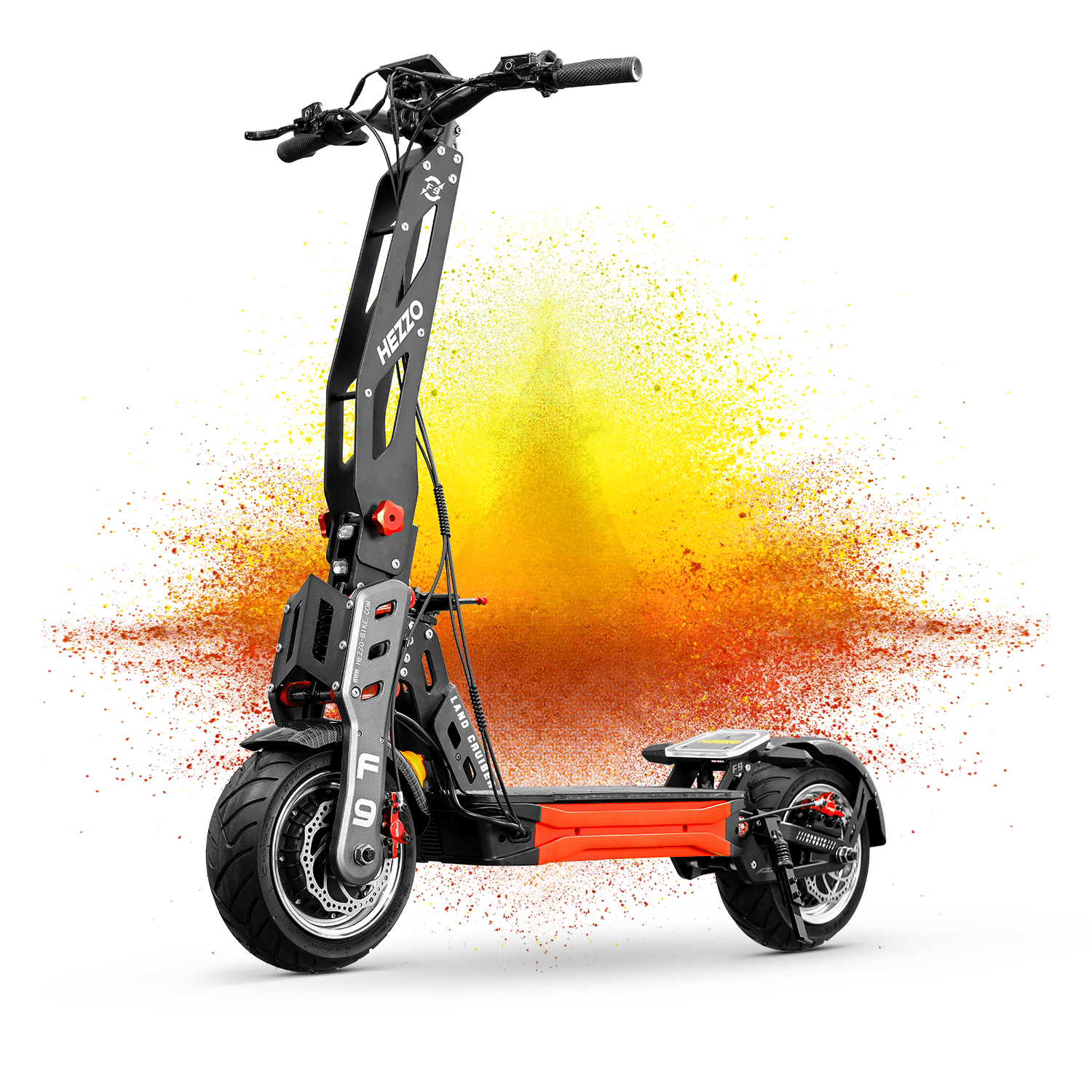 HEZZO F9 Electric Scooter for Adults, 12" Fat Tire Off Road, Max 50mile Range, 56mph Power by 8000W 4000W Dual Motors, Folding Commuting E Scooter, 60V 40Ah Powerful Battery