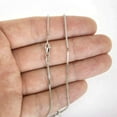 thumbnail image 6 of 14K White Gold 1mm Milano Box Pendant Chain, FREE Microfiber Cloth, Shiny Link Mens Womens Necklace, Giorgio Bergamo 18, 6 of 8