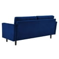 thumbnail image 6 of Tufted Sofa, Velvet, Blue Navy, Modern Contemporary Urban Design, Living Lounge Room Hotel Lobby Hospitality, 6 of 9