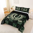 thumbnail image 2 of jejeloiu Initial Letter U Full Size Comforter Sets For Kids,Golf Wreath Sport Style Design Bedding Sets For Boys,Black Reversible,3 Pieces, 2 of 7