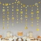 thumbnail image 3 of Guirnaldas doradas para 30 cumpleaños, decoraciones con número 30, guirnalda de estrellas centelleantes con puntos circulares, banderines metálicos colgantes, banderines, telón de fondo para su feliz, 3 of 5