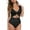 Black, variant on Babysbule Swimsuits for Women Women's Bikini Solid Set Swimsuit One Piece Filled Bra Swimwear Beachwear