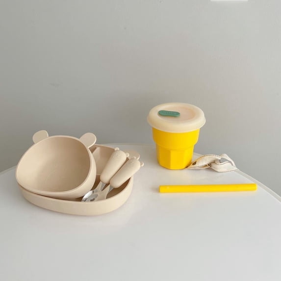 Sturdy Silicone Suction Training Bowl for Toddler Meal Learning Tableware