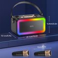 thumbnail image 5 of Portable Karaoke Machine with 2 Wireless Microphone for Adults Kids, Bluetooth Karaoke Speaker with RGB Lights Supports USB/TF/AUX Inputs,Birthdays Gift, 5 of 10