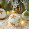 thumbnail image 3 of Christmas Ornaments Snowy Baubles Christmas Tree Hanging Decorations Holiday Party Wedding Decor White Textured Ornament Balls with Tree Pattern for Indoor Outdoor Xmas Decoration, 3 of 9