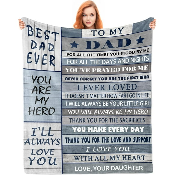 XZYG Couverture Cadeaux pour Papa Cadeaux pour Papa Cadeau d'Anniversaire pour Papa Cadeaux d'Anniversaire pour Papa Cadeaux de la Fille/du Fils Cadeaux pour Papas Anniversaire Meilleur Papa au Monde Cadeaux Cadeaux pour Papa Qui Ne Veut Rien (40*50 Pouces)