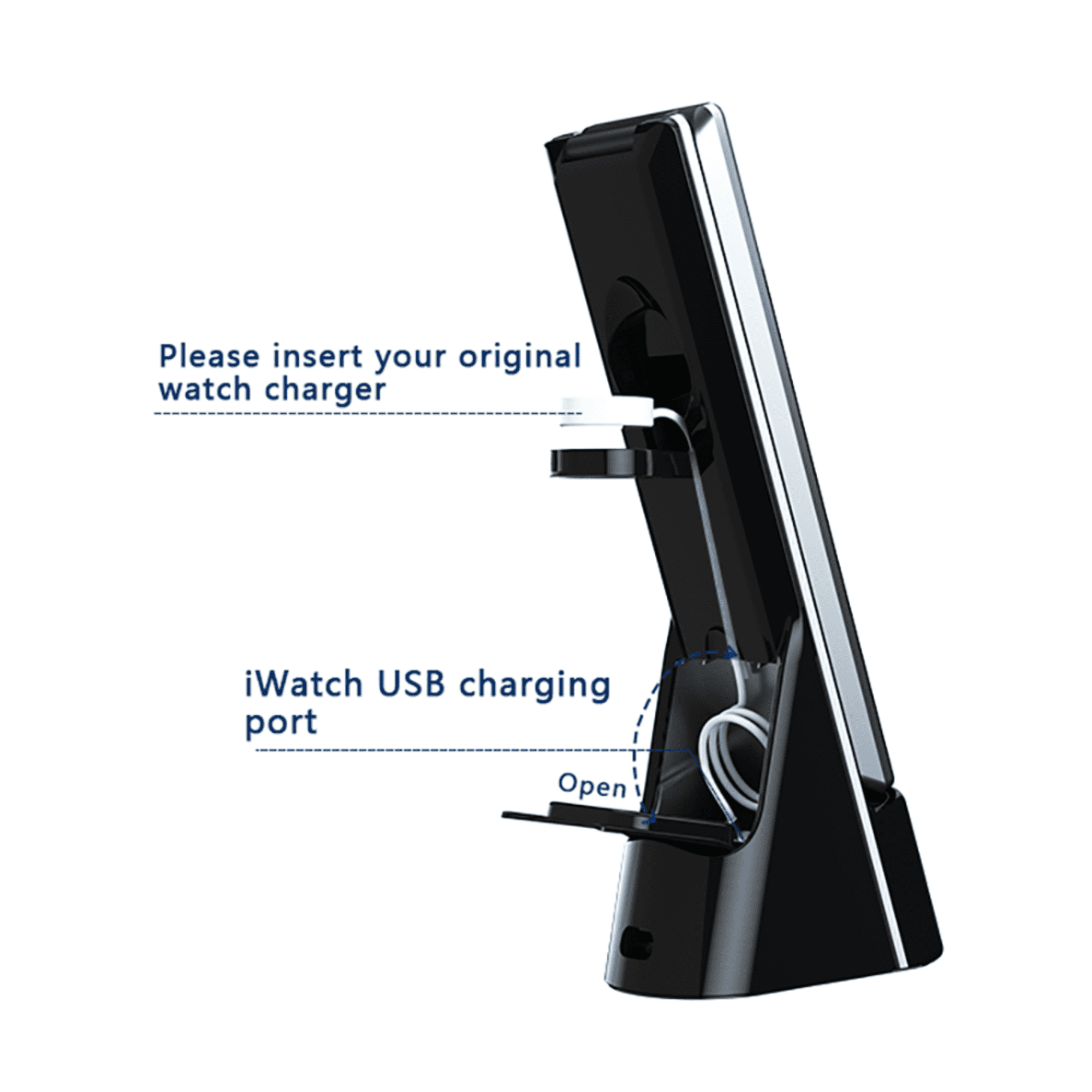 INSMART LED Desk Lamp with Wireless Charging,7-in-1 Touch Control Table Lamp,15W Fast Charging,Clock,Alarm,3 Modes,Dimmable Lights for Home Office,10.9In,Black