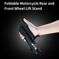 thumbnail image 4 of Foldable Black Metal Motorcycle Lift Stand - Adjustable Height 31-38cm, 25kg Weight Capacity, Portable Design for Front & Rear Wheel Maintenance, Compact 38x12x10cm Package, 500g Lightweight, 4 of 4