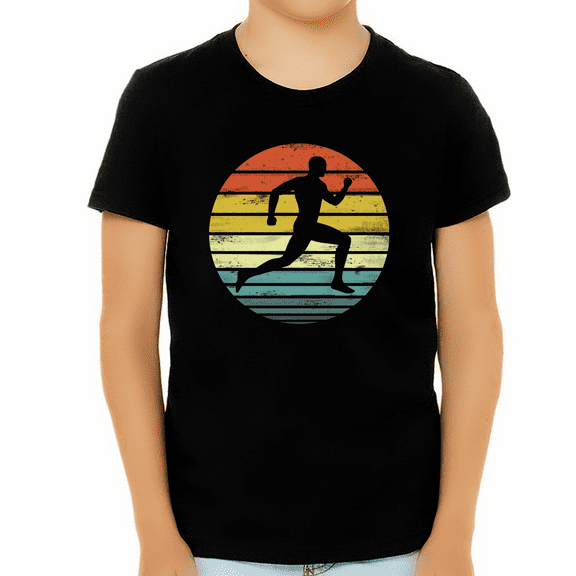 Vintage Trail Running TShirts for Boys Vintage Running Graphic Tees for Runners Marathon, 5k, 10k