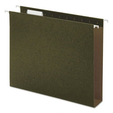 Two Inch Box Bottom Pressboard Hanging Folder  Letter  Standard Green  25/Box -UNV14142