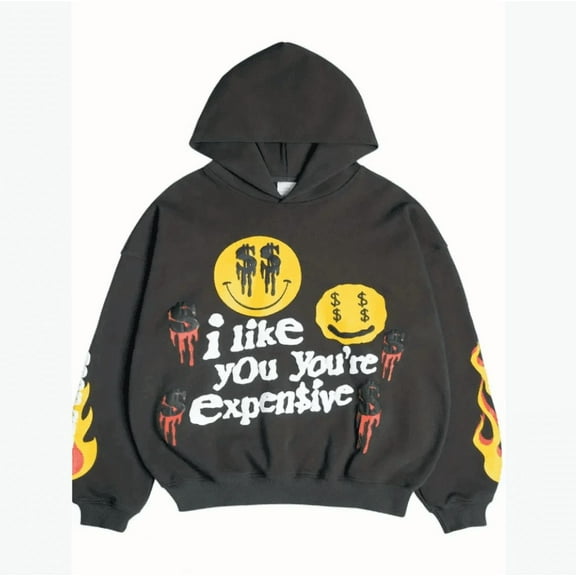 DHXXH Adults Lucky Hip Hop Rapper Pullover Hooddie Y2K Swearshirt You Are Expensive Oversize Heavyweight Hoodie (Size: M-2XL)