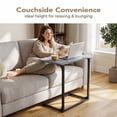 thumbnail image 5 of C Shaped Metal Couch End Table Tray Table 2pcs, Widened Side Table Sofa Table Nightstand for Bedroom, Living Room, 27"(H) x 21.1"(W) x 11.4"(D), Grey, 5 of 10
