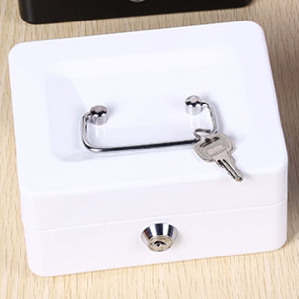 Caja De Efectivo De Metal Con Caja De Seguridad Con Bandeja Para Dinero, Mini Organizador De Ahorro De Dinero Para La Administración De Efectivo En El Hogar, Caja Fuerte Portátil