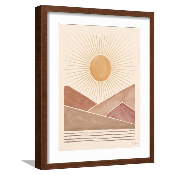 Art.com Mid Century Landscape I Art Print by Janelle Penner, Brown Frame Wall Art, 17" x 21"