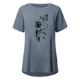 thumbnail image 4 of Femmes Mode Décontractée Chemises Imprimées Manches Courtes T-Shirt Ample Hauts Tunique Blouse, 4 of 4
