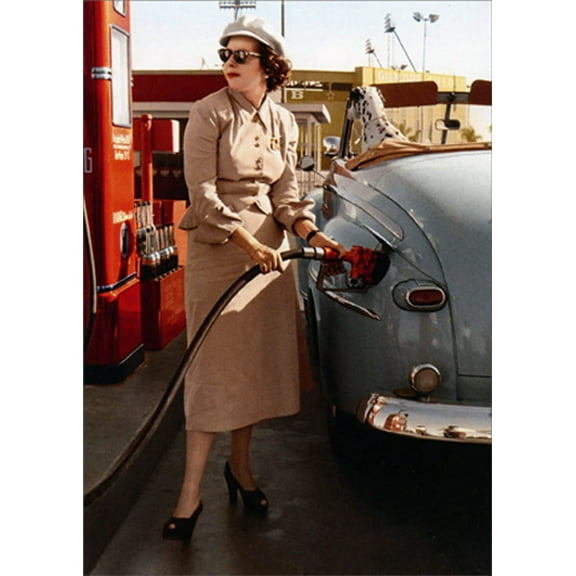 Avanti Press Woman Pumping Gas America Collection Feminine Humorous : Funny Birthday Card for Woman : Her