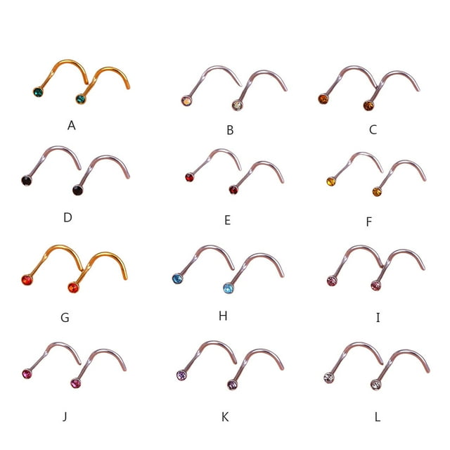 Clous de Nez Accessoire de Décoration Mode Ornement Corporel Chic Femme en Acier Inoxydable Perçage Bijoux Nez Vis Habillage Ornements Violet Rouge
