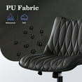 thumbnail image 5 of Ninecer Armless PU Leather Office Chair with Adjustable Height, Ergonomic Swivel Desk Task Chair with Tilt Function, Modern Computer Chair on Wheels for Home Office, Black, 5 of 8