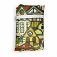 thumbnail image 4 of Retro Fabric Shopping Tote, Hand Drawn Old City in Colorful Tones European Buildings Featured Town Place Picture, Portable and Foldable Bag to Keep in Pocket Bag Purse & Car, Multicolor, by Ambesonne, 4 of 4