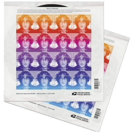 Stamps Baxter Music - Jon Lennon 2 Sheets of 16 Forever USPS First Class Postage Stamps Music Icon Rock-and-roll Legendary Beatles Singer (32 Stamps)