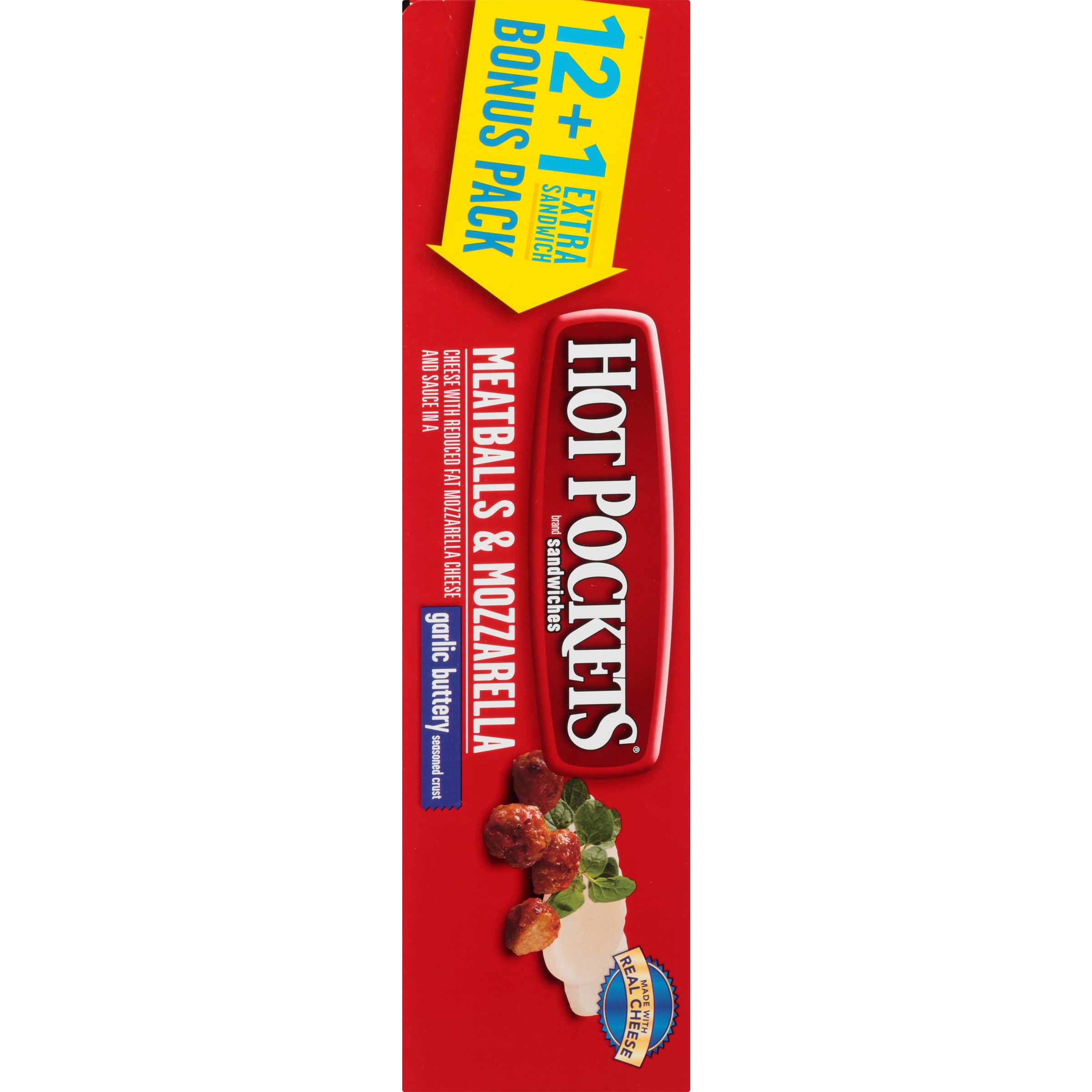 HOT POCKETS Italian Style Meatballs & Mozzarella Frozen Sandwiches 13 ct Box