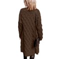 thumbnail image 5 of ShomPort Women's Casual Long Sleeve Chunky Warm Cable Knit Sweater Winter Open Front Long Cardigans Outwear Coat, 5 of 8