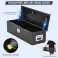 thumbnail image 5 of 48 Inch Heavy Duty Aluminum Diamond Plate Tool Box Pick Up Truck Bed RV Trailer Toolbox Waterproof Square Storage Organizer with Side Handle, Lock and Keys -48"x 15"x 15", Black, 5 of 6