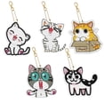 thumbnail image 2 of Cuadros Decorativos 5pcs diamante pintura gatito llavero DIY cristal taladro llavero (YSGJ011) Tmvgtek embutido en tela, 2 of 9