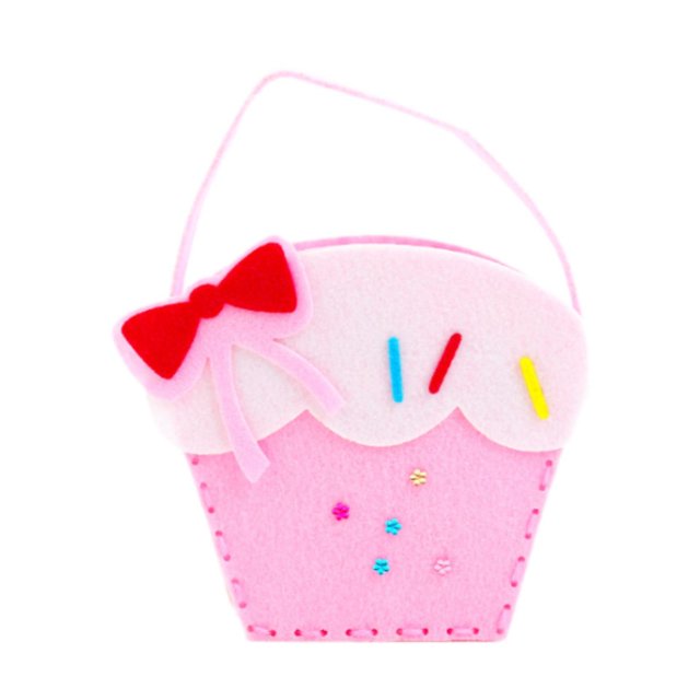 GUOOL DIY Sewing Kit Activity Toy Cartoon Felt Handbag Material Lightweight Bag Making Ice Cream
