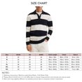 thumbnail image 5 of Suéter de punto con cuello vuelto para hombre, suéter informal de manga larga con estampado de rayas grandes, color negro, XL, 5 of 5