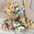 thumbnail image 4 of 1PC Artificial Flowers Outdoor UV Resistant Fake Flowers Hydrangea Rose Flowers Heads Artificial Fake Silk Greenery Plants with Stems Mother's Day Christmas Home Wedding Decorations, 4 of 4