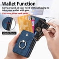 thumbnail image 4 of For Samsung Galaxy S25 Phone Case Leather Back Cover with Card Slots Kickstand - Blue, 4 of 5
