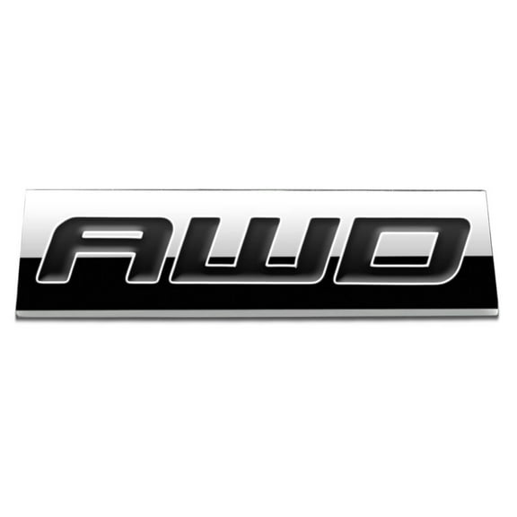 DNA Motoring EM-AS-AWD-BK METAL GRILL TRUNK EMBLEM DECAL LOGO TRIM BADGE POLISHED BLACK LETTERING AWD