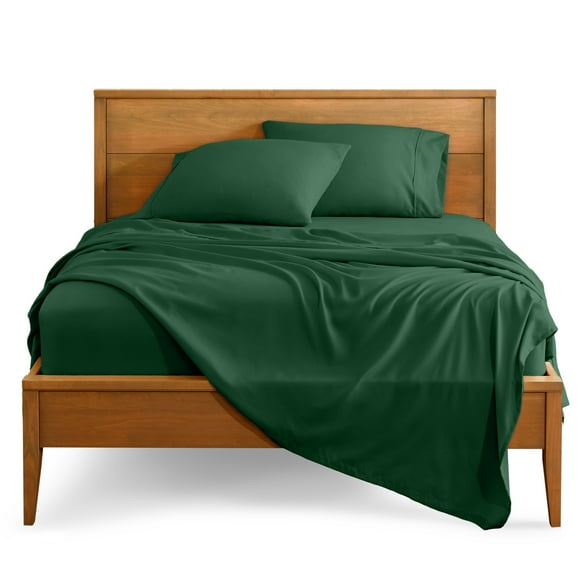 Bare Home Premium 1800 Collection 4-Piece Bed Sheet Set, King, Forest Green