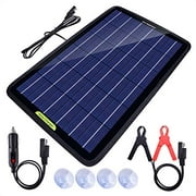 ECO-WORTHY 12 Volts 10 Watts Portable Power Solar Panel Backup Solar Trickle Charger for Car Boat Automotive RV with Alligator Clip Adapter (10W Portable Solar Panel)