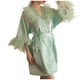 thumbnail image 2 of Batas Bata de mujer Bata de plumas Maquillaje de boda Bata de dama de honor Camisón de mujer, 2 of 9
