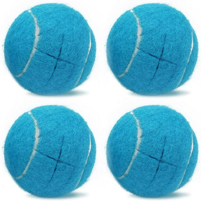 YOPTOP Precut Walker Tennis Balls 4 Pcs Balls with Precut Opening for Easy Installation Fit Most Walkers for Furniture Legs and Floor Protection,blue