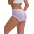 thumbnail image 3 of INSPIRE CHIC Women's Mid-Waisted Modal Plus Size Underwear Solid Cotton Full Coverage Briefs 2 Packs M 1 Pink 1 Light Purple, 3 of 4