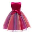 thumbnail image 2 of Kids Formal Dress  Flower Sequins  Collar Sleeveless One-Piece Red 7-8 Years, 2 of 3