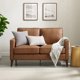thumbnail image 4 of Jianna Faux Leather Loveseat, Saddle Brown living room furniture My Lux Decor Round, 4 of 5