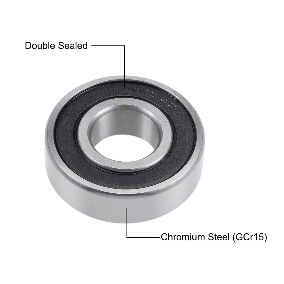 uxcell 6204-2RS Deep Groove Ball Bearing 20x47x14mm Double Sealed Chrome Steel Bearings Z2 Lever 
