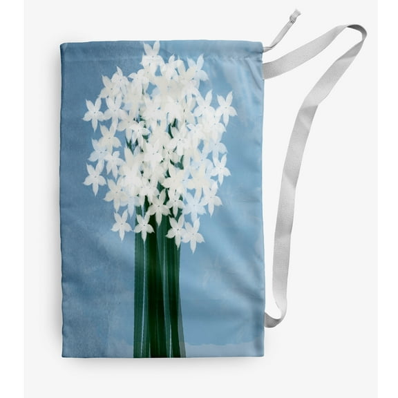 Simply Daisy Paperwhites 18 x 29 in Blue Laundry Bag