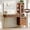 Walnut, variant on Arulvmrn Vanity Desk with 29.53" HD Lighted Mirror, 47.24" Big Modern Vanity Desk with Mirror and Lights, Makeup Vanity with 5 Drawers and Storage Shelves and Charging Station, Walnut