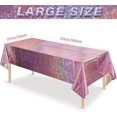 thumbnail image 2 of 3 Pack New Iridescent Pink Tablecloth Party Decorations, Holographic Pink Glitter Plastic Tablecloth, Disposable Laser Rectangle Table Cover for Disco Birthday 70s Theme Party Decorations, 54x108 Inc, 2 of 9