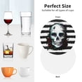 thumbnail image 4 of KLL Drink Coasters Set Round Shape of 4,PU Leather Absorbent Coasters Set Decorative Coffee Cup Coasters Housewarming Gift for Home Decor-Watercolor Skull, 4 of 5