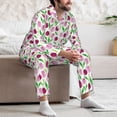 thumbnail image 7 of Fotbe Tulips Flowers Pattern Long Sleeve Pajama Set for Men,Sleepwear Set,2-piece Loungewear Set,Soft PJs Comfy Nightwear with Pockets-X-Large, 7 of 7