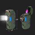 thumbnail image 3 of BY-J Waterproof Lighter 3 Modes of Flashlight, Windproof Dual Arc Electric Lighters, Rechargeable Mini Pocket Light Electronic Display for Camping Walking Hiking Small Green, 3 of 8